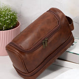 Toiletry Bag PU Leather Large Capacity Organizer Case