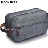 Canvas Toiletry Bag Gray Lightweight Shaving Bag