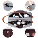 Canvas Toiletry Bag Gray Lightweight Shaving Bag