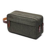 Canvas Toiletry Bag Gray Lightweight Shaving Bag