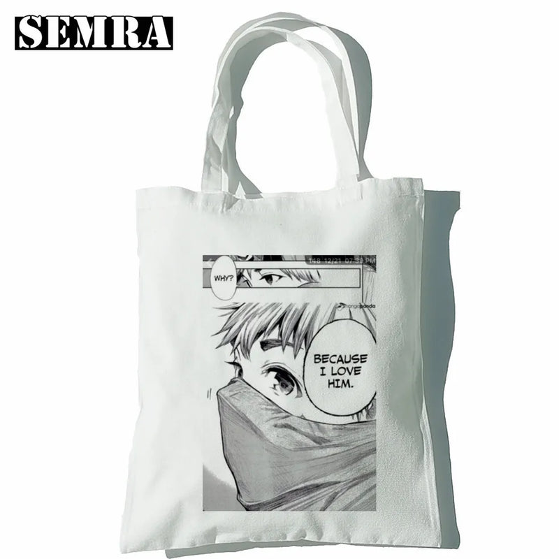 Tokyo Ghoul Women Canvas Bag Japanese Gothic Harajuku Hip-hop Shoulder Bag