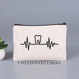 Tooth & Dentist Girl Makeup Bag Female Organizer Lady Pouches Travel Cosmetic Ba