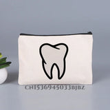 Tooth & Dentist Girl Makeup Bag Female Organizer Lady Pouches Travel Cosmetic Ba