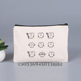 Tooth & Dentist Girl Makeup Bag Female Organizer Lady Pouches Travel Cosmetic Ba