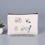 Tooth & Dentist Girl Makeup Bag Female Organizer Lady Pouches Travel Cosmetic Ba