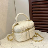 Mini Square Crossbody Purse Bag Quilted Pattern Sling Messenger Bag