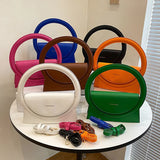 Round Handle Bag Clutch Bag Lady Crossbody Shoulder Bag