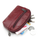 Cow Leather Key Wallet Purse Men Women Keychain Holder Pocket Organizer