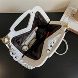 Triangle Handbag Pleated Shoulder Bag for Women Clutch Purses