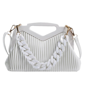 Triangle Handbag Pleated Shoulder Bag for Women Clutch Purses