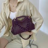 Triangle Handbag Pleated Shoulder Bag for Women Clutch Purses