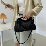 Triangle Handbag Pleated Shoulder Bag for Women Clutch Purses