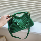 Triangle Handbag Pleated Shoulder Bag for Women Clutch Purses