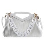 Triangle Handbag Pleated Shoulder Bag for Women Clutch Purses
