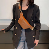 Leather Fanny Pack Female Chest Bag Belt Purse Women Shoulder Crossbody