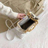 Women Leather Weave Mini Crossbody Bag Retro Satchel