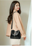 Beige Women's Bucket Bag One Shoulder High Wallet Handbag