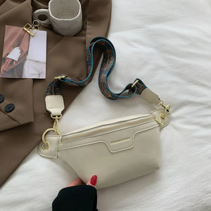 Women Green Leather Fanny Pack Lady Waist Bag