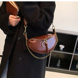 Women's Leather Chain Waist Belt Bag Crossbody Chest Phone Purse
