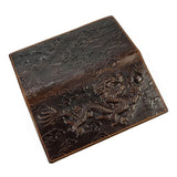 Dragon Embossed Long Wallet Cowskin Leather Men's Purse