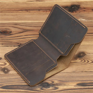 Leather Men's Wallet Retro Driver Licence Wallet Durable Portfel Male Purse