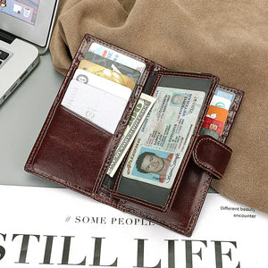 Leather Men's Wallet Retro Wallet for Men Durable Real Leather Male Purse