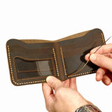 Retro Leather Men's Wallet Genuine Real Leather Portfel Male Purse