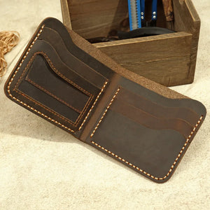 Retro Leather Men's Wallet Genuine Real Leather Portfel Male Purse