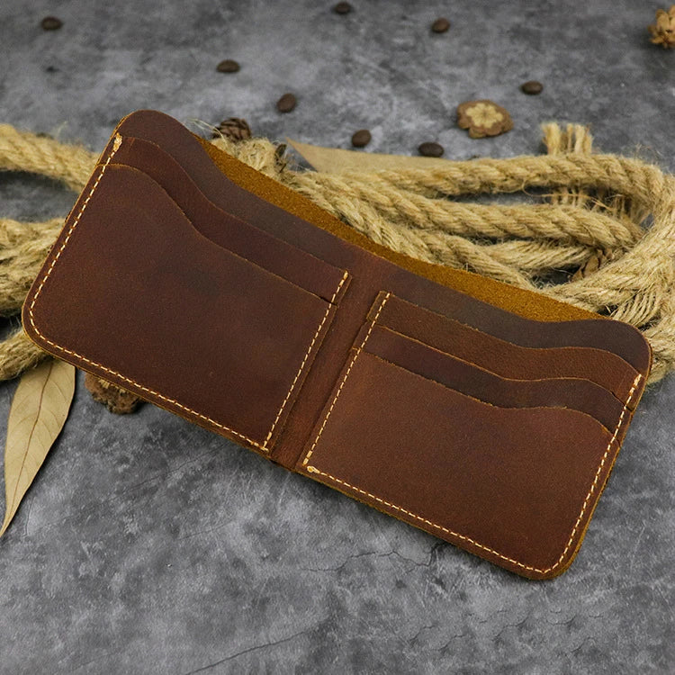 Top Leather Men's Wallet Retro Wallet for Men Durable Real Leather