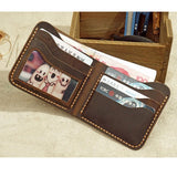 Retro Leather Men's Wallet Genuine Real Leather Portfel Male Purse