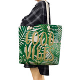 Tropical Palm Monstera Leaves Beach Tote Bag Large Capacity Women Shoulder Bag