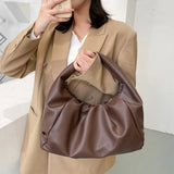 Soft Leather Top Handle Bag for Women Clutch Purse Dumpling Shoulder Bag