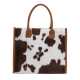 Leopard Print PU Leather Handbag, Small Women Top-Handle Bag