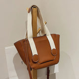 Women's Solid Shoulder Bag Top Handle Tote Handbag PU Leather Travel Messenger