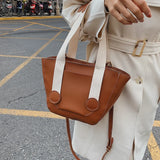 Women's Solid Shoulder Bag Top Handle Tote Handbag PU Leather Travel Messenger