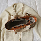 Women's Solid Shoulder Bag Top Handle Tote Handbag PU Leather Travel Messenger