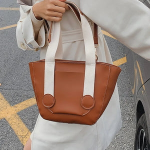 Women's Solid Shoulder Bag Top Handle Tote Handbag PU Leather Travel Messenger