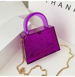 Small Transparent Top Handle Bag for Women