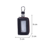 Cowhide Car Keys Holder Wallets Mini Zipper Keychain Organizer Pouch