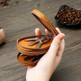 Top Layer Oil Waxed Cow Skin Full Grain Double Car Key Positions Leather Carkey