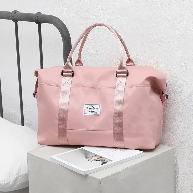 Oxford Pink Travel Handbag Carry on Luggage Shoulder Bags Men Duffle Bag Women T