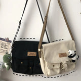 Canvas Diagonal Crossbody Bag Women Shoulder Bag Schoolbag