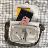 Canvas Diagonal Crossbody Bag Women Shoulder Bag Schoolbag