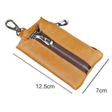 Leather Male Key Holder Organizer Housekeeper Keychain Purse Key Ring Bag