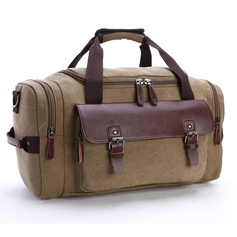 Casual Travel Duffel Bag PU Leather Men Handbags Large Capacity Messenger Tote