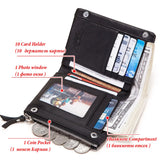 Top Cow Leather Men's Wallet with Passport Photo Holder