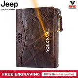 Top Cow Leather Men's Wallet with Passport Photo Holder