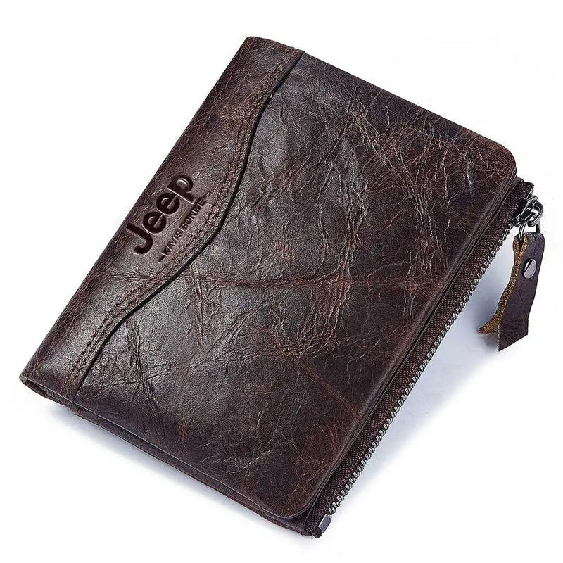 Top Cow Leather Men's Wallet with Passport Photo Holder