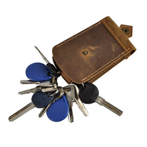 Thick Real Leather Vintage Smart Car Remote Key Flip Case Holder For Men