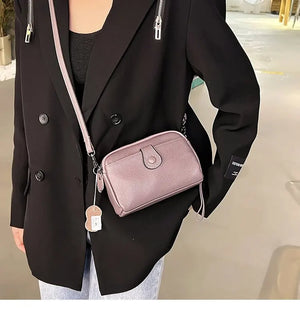 Cow Leather Purse Multifuntion Zipper Crossbody Bag